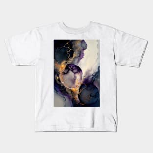 Purple Globe - Abstract Alcohol Ink Resin Art Kids T-Shirt